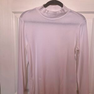 White Long Sleeve Turtleneck Top
